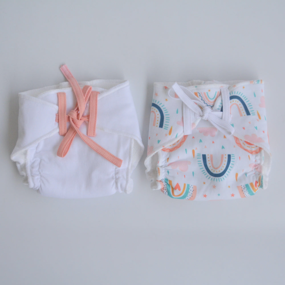 Peach Hearts - Everyday Essentials Nappy & Vest (Set of 4)