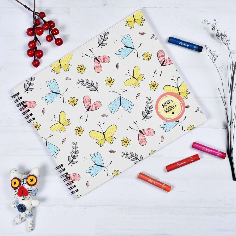 Doodle Book With Personalized Crayons - Butterfly