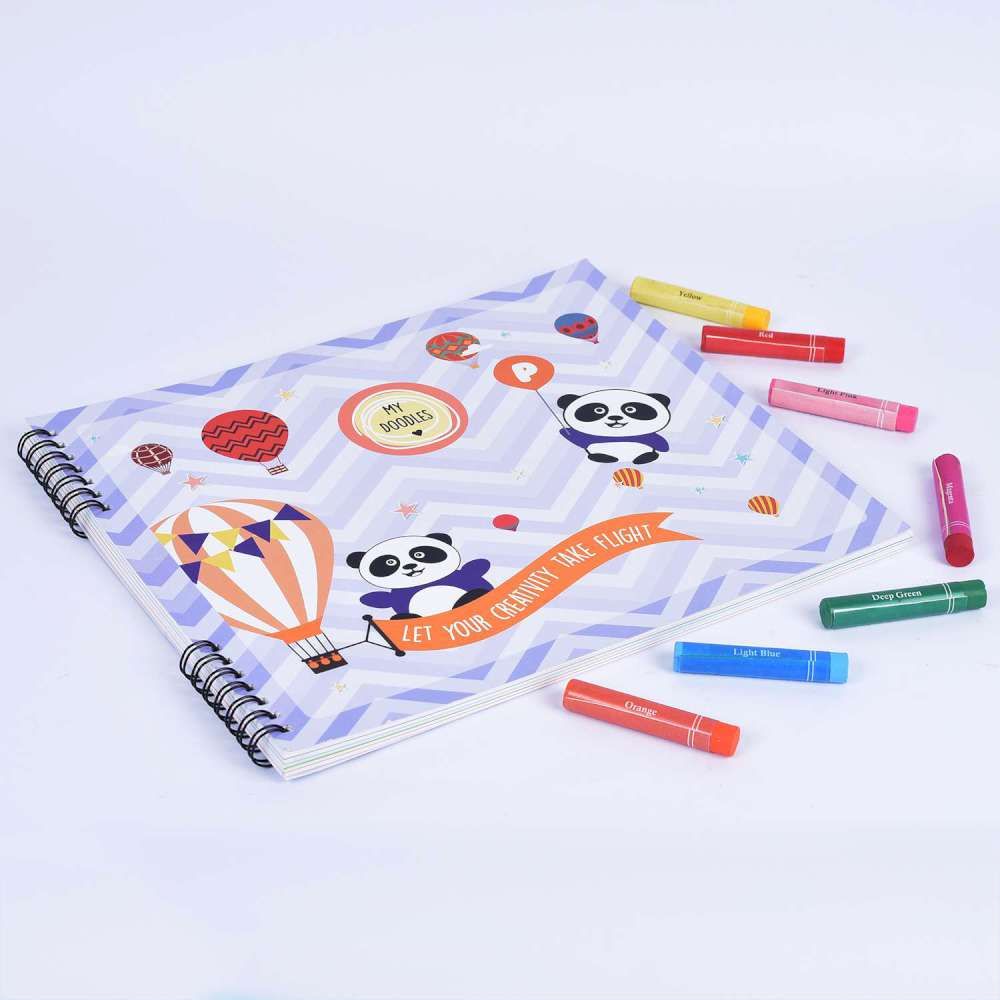 Doodle Book With Personalized Crayons - Panda