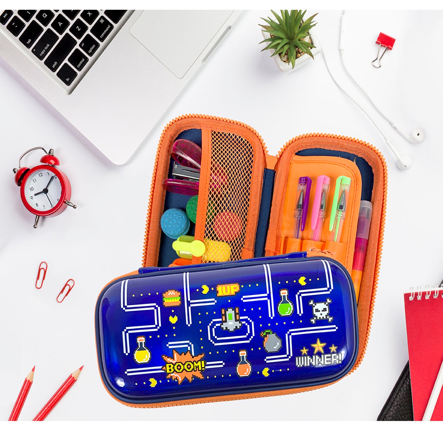 Gaming Pencil Case | Pac-man Design | Shiny Metallic Print