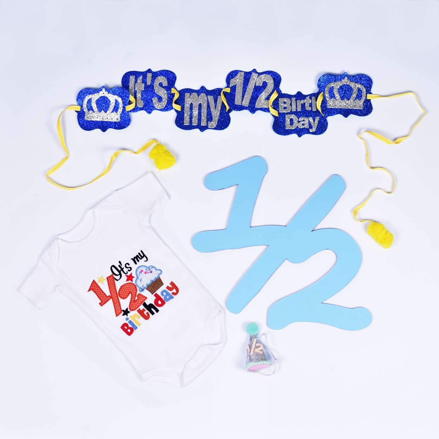 Half Birthday Cupcake Set - Red