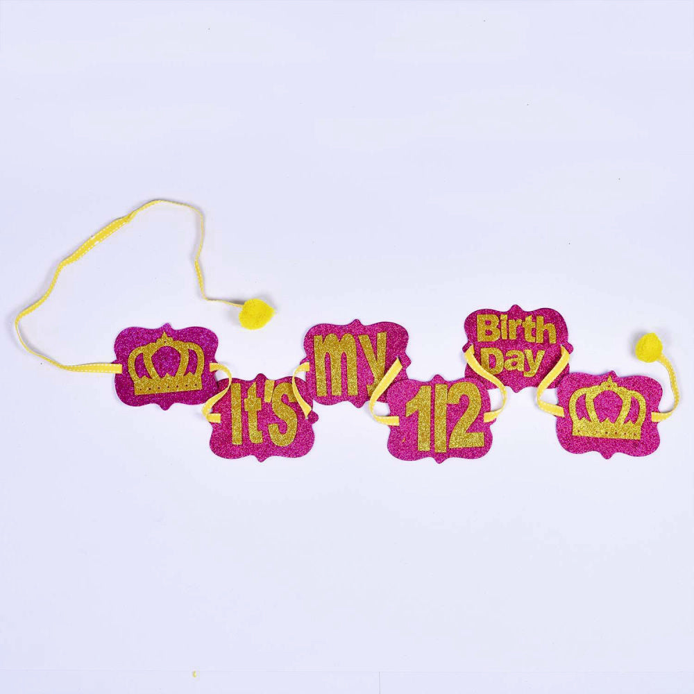 Half Bday Cupcake Set - Pink And Purple