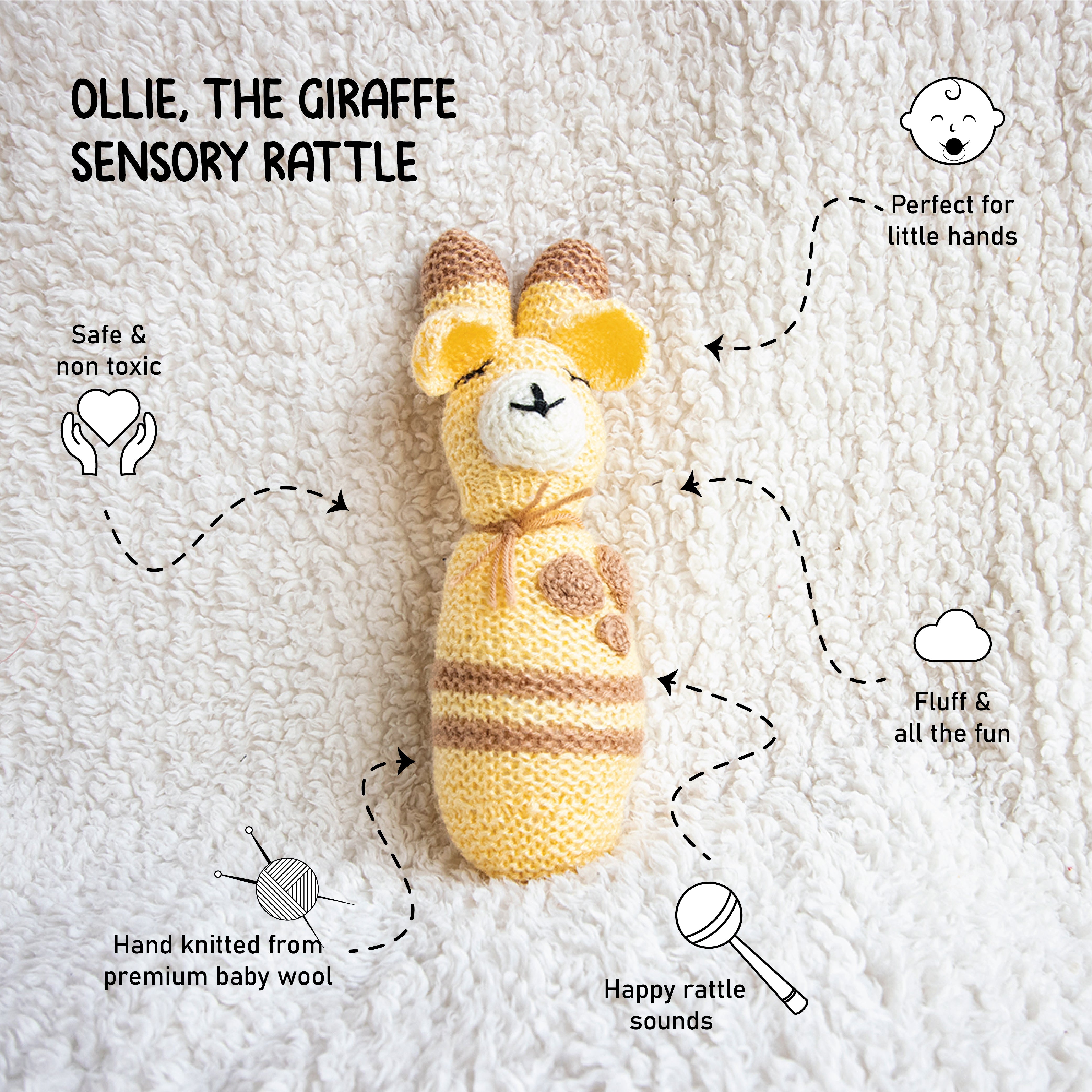 Ollie, The Giraffe Sensory Rattle