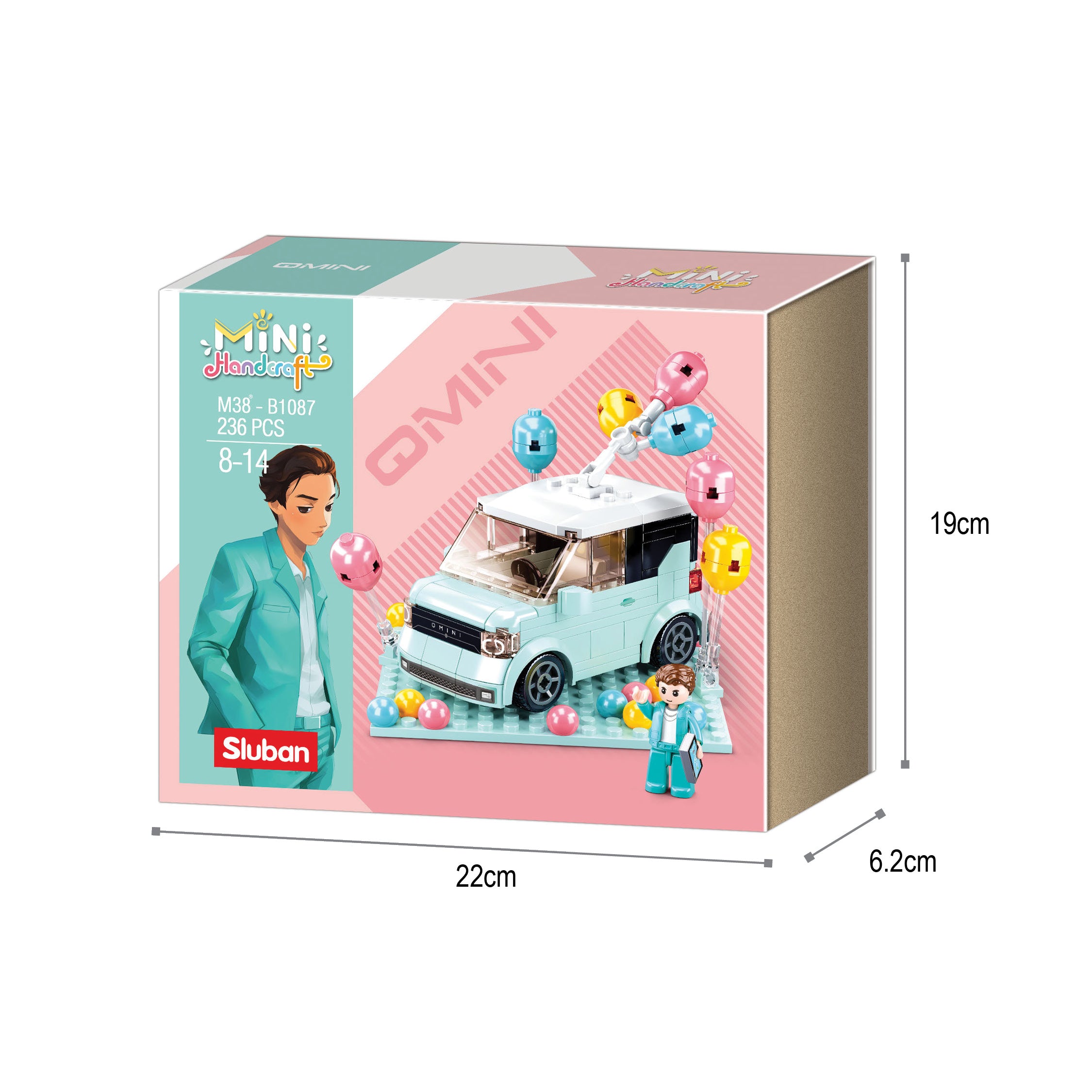 Sluban® Mini Handcraft-Mini Car 236 Pcs (M38-B1087) Building Blocks Kit For Girls Aged 8 Years And Above Creative Construction  Set Educational Stem Toy Blocks Compatible With Other Leading Brands, Bis Certified.