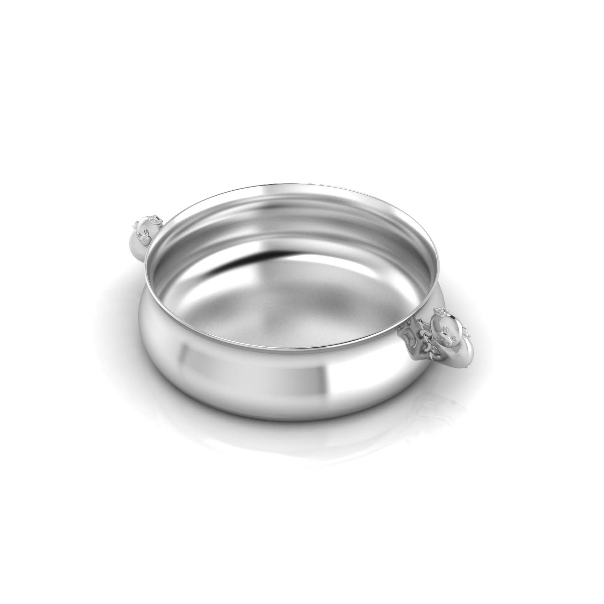 Silver Plated Piggy Porringer