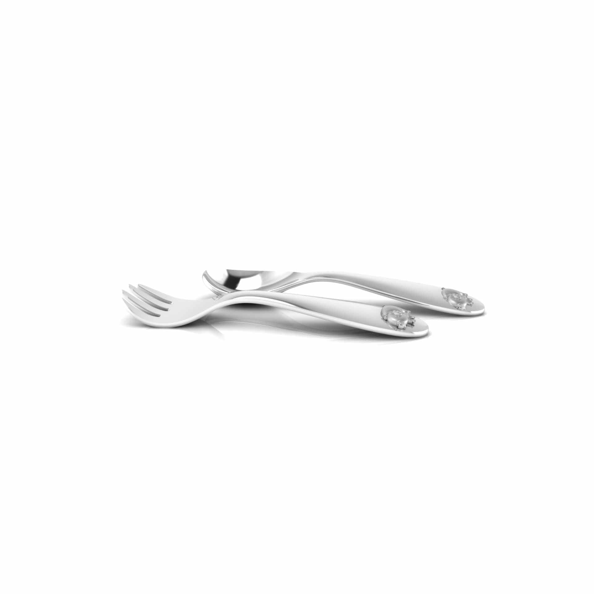 Silver Plated Piggy Spoon & Fork Set