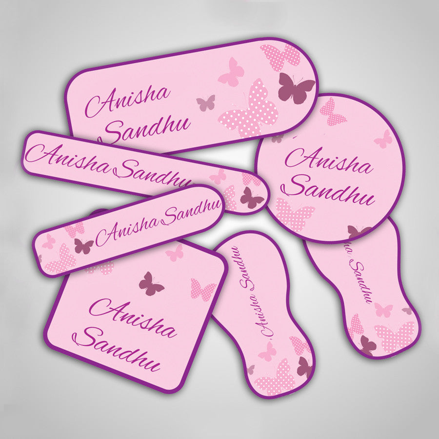 Pink Butterfly Labels Super Saver Set