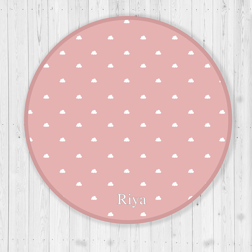 Organic Cushioned Playmat- Clouds (Pink)