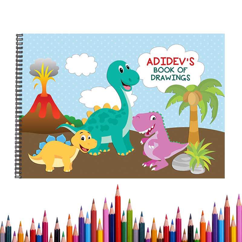 Personalised Dino Sketch Book