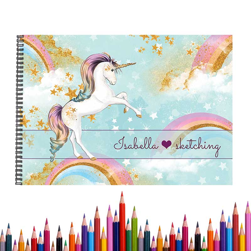 Personalised Unicorn Sketch Book