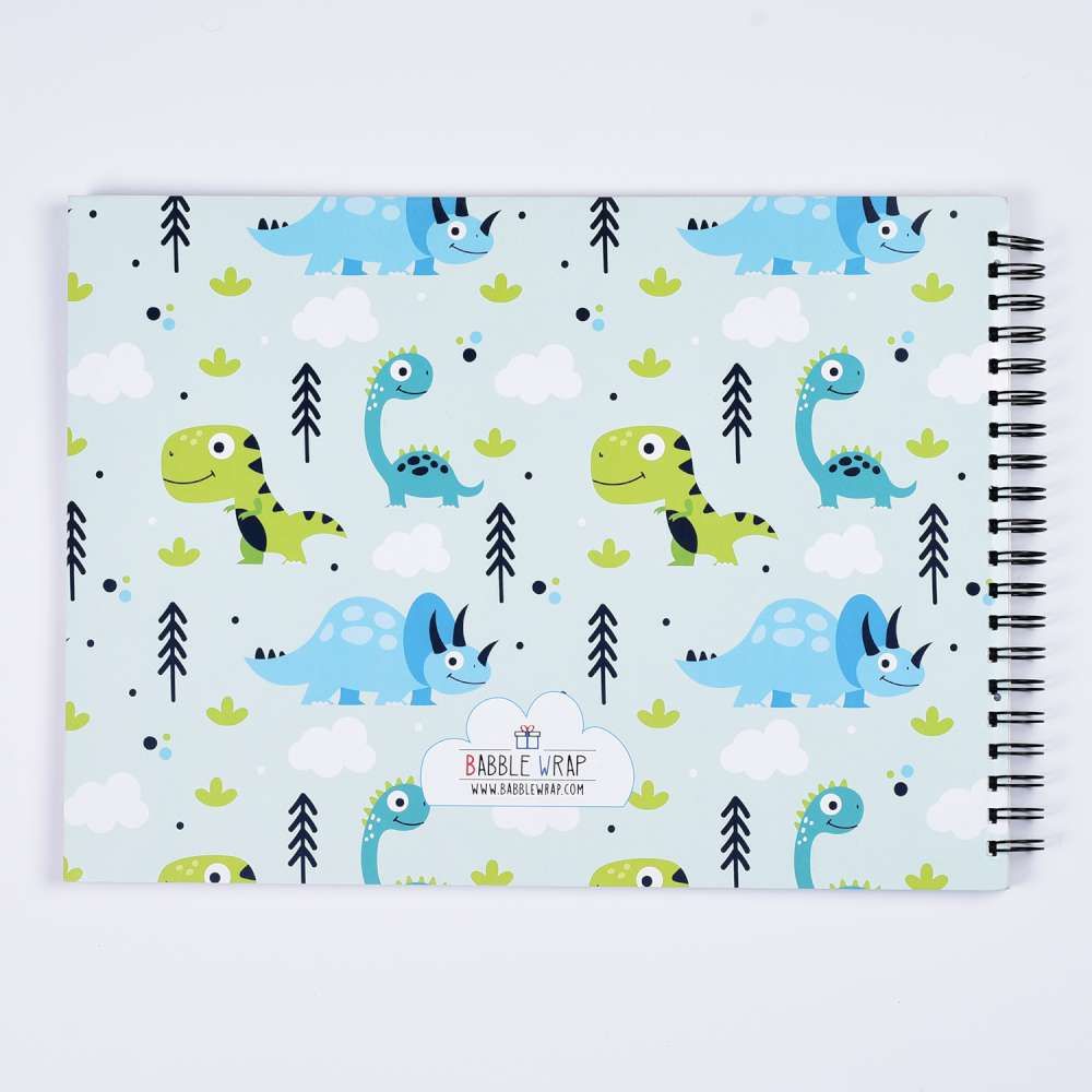 Sketch Books With Personalized Crayons - Cute Dinos