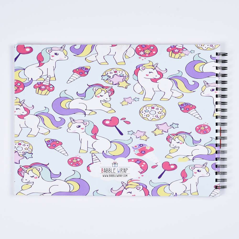 Sketch Books With Personalized Crayons - Shy Unicorn