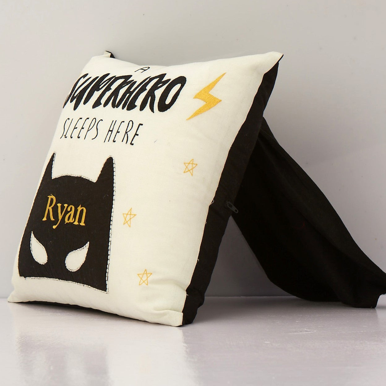 Personalised 'Superhero Sleeps Here' Pillow