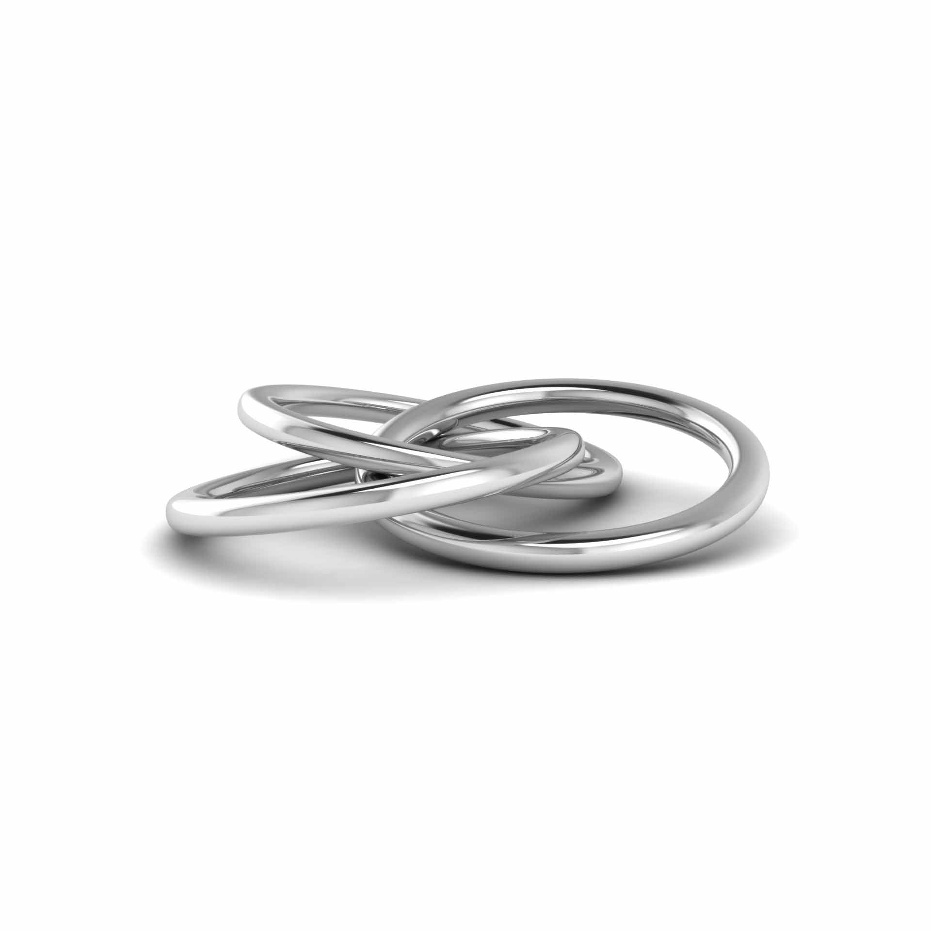 Silver Plated 3 Ring Plain Teether Rattle
