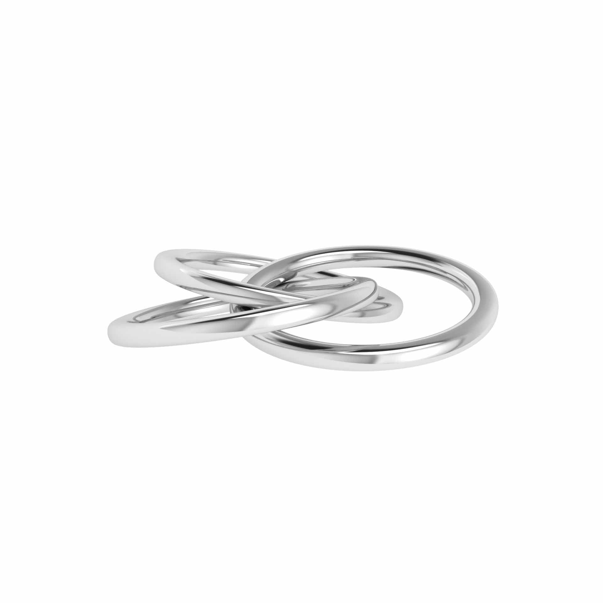 Silver Plated 3 Ring Plain Teether Rattle