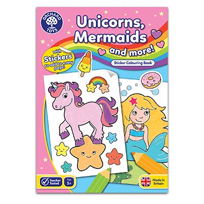 Orchard Toys Coloring Book - Set Of 3 ( Animals+ Unicorn Mermaid+1-20)