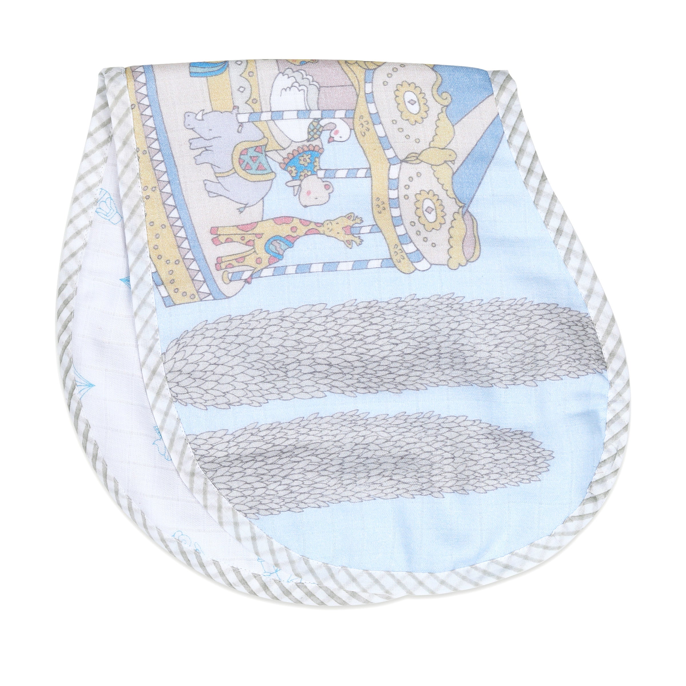 Organic Muslin Burp Cloth & Bib – Carnival Blue