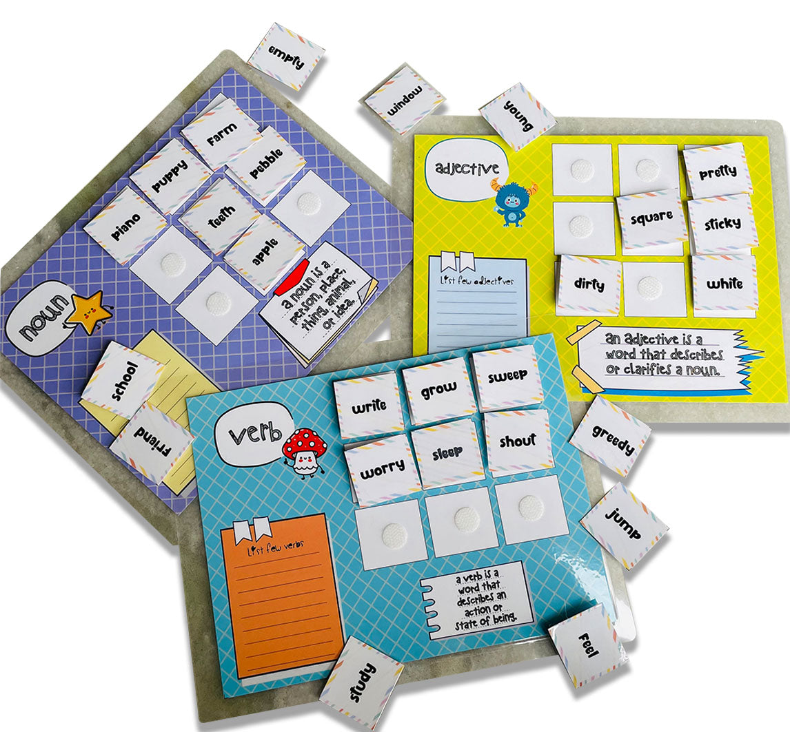 Adjective-Noun-Verb Sorting Activity