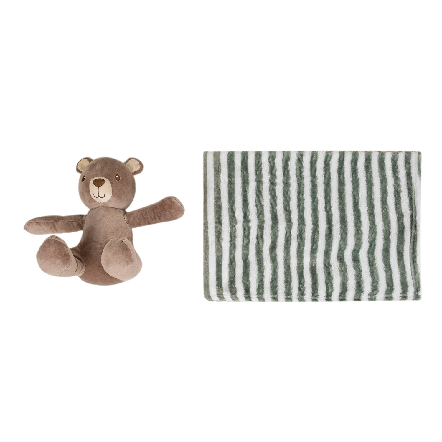 Baby Moo Bear Snuggle Buddy Soft Rattle and Plush Blanket Gift Toy Blanket - Brown