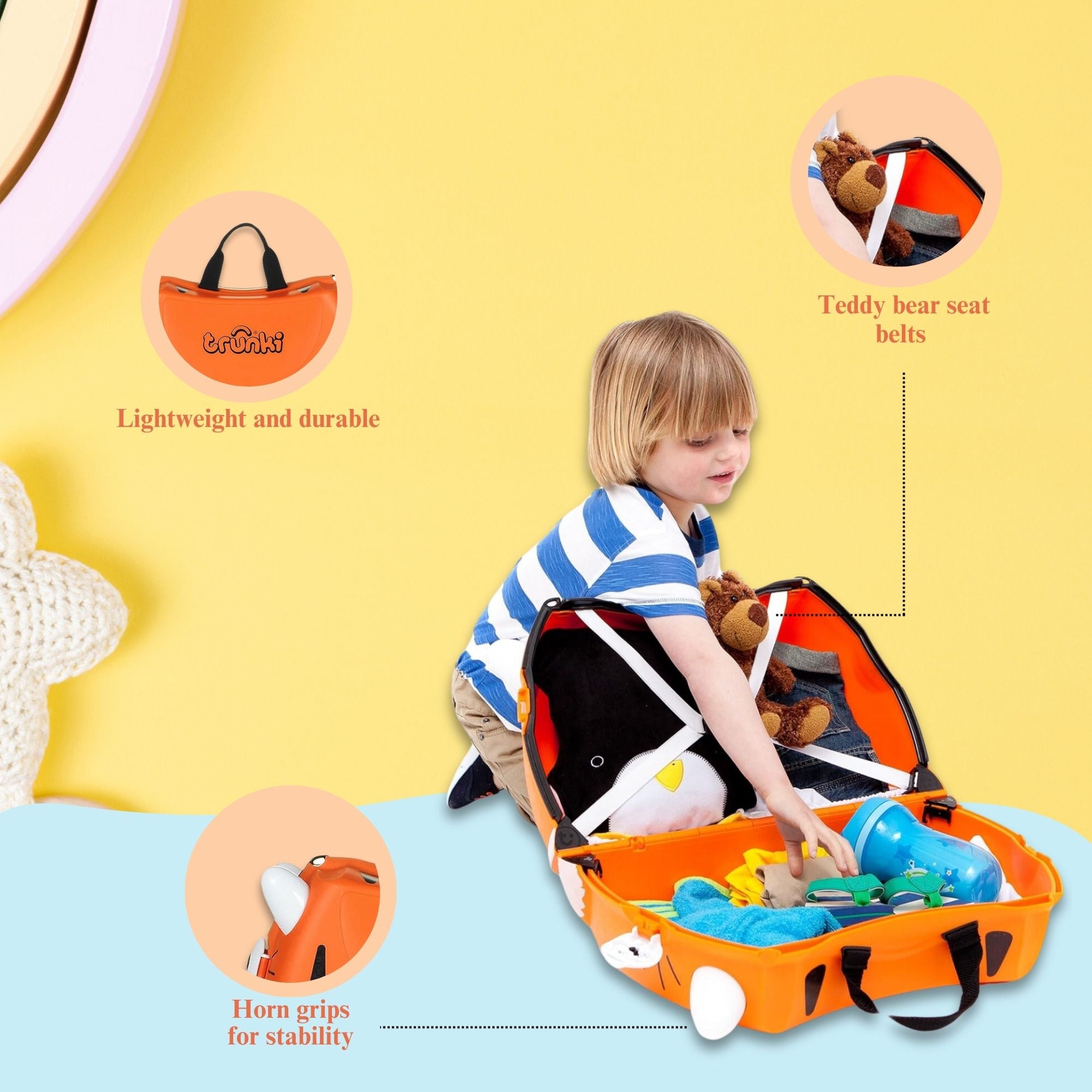 Trunki - Tipu Tiger, Children’s Ride-On Suitcase & Kid's Hand Luggage