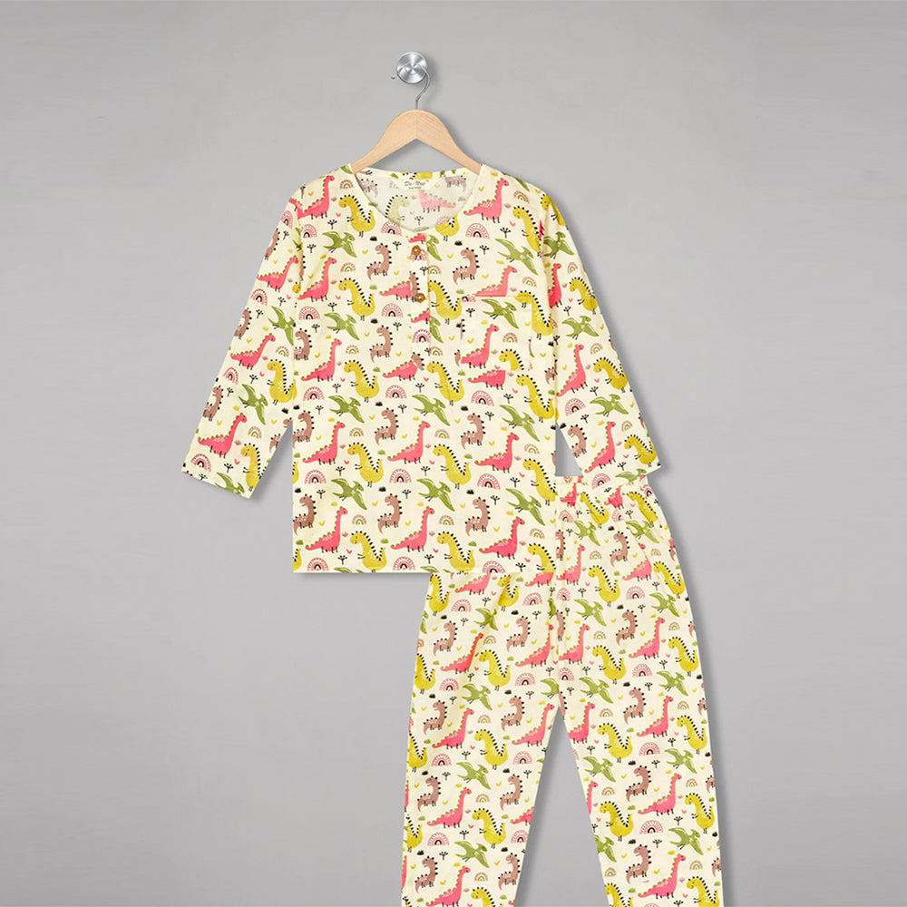 Dino Delight Kurta Pyjama Set For Girls / Boys