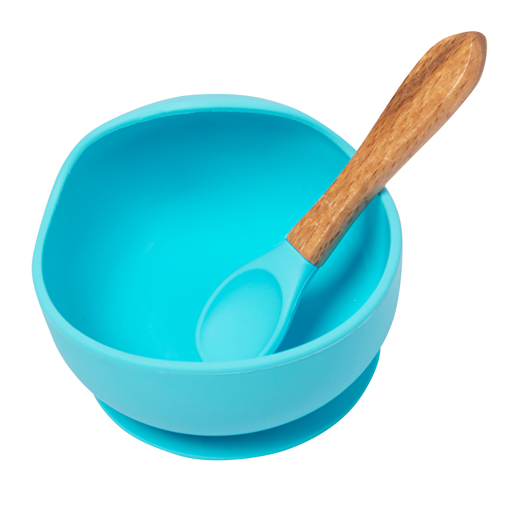 Blue Silicon Bowl And Spoon Set