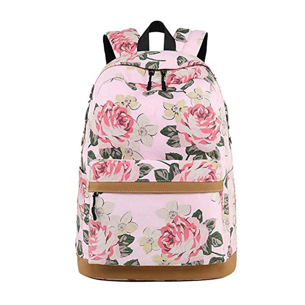 Pink Bloom , 3 Pcs Matching Backpack With Lunch Bag & Stationery Pouch, Pink