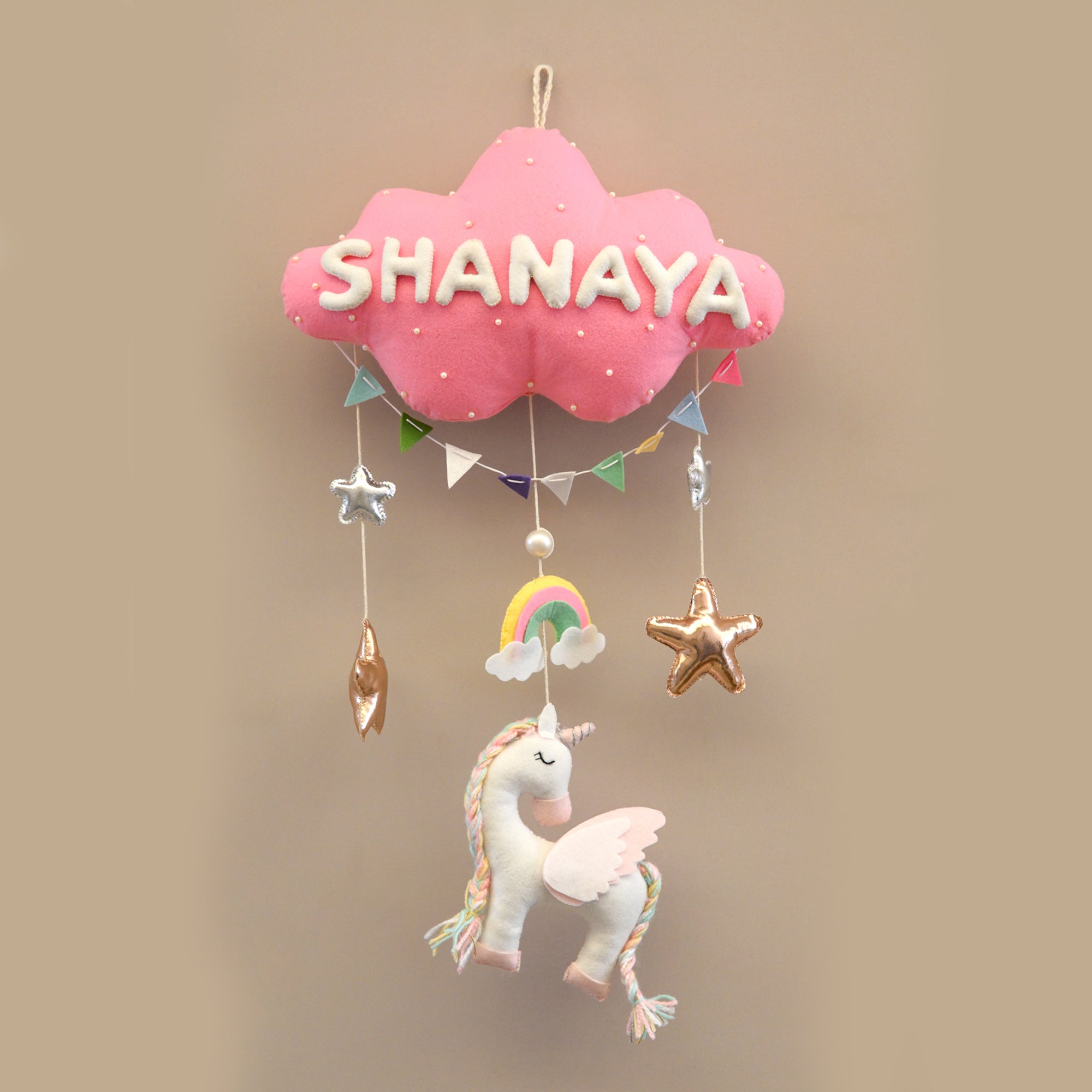 Junior Unicorn Dreams Personalised Cloud Hanging