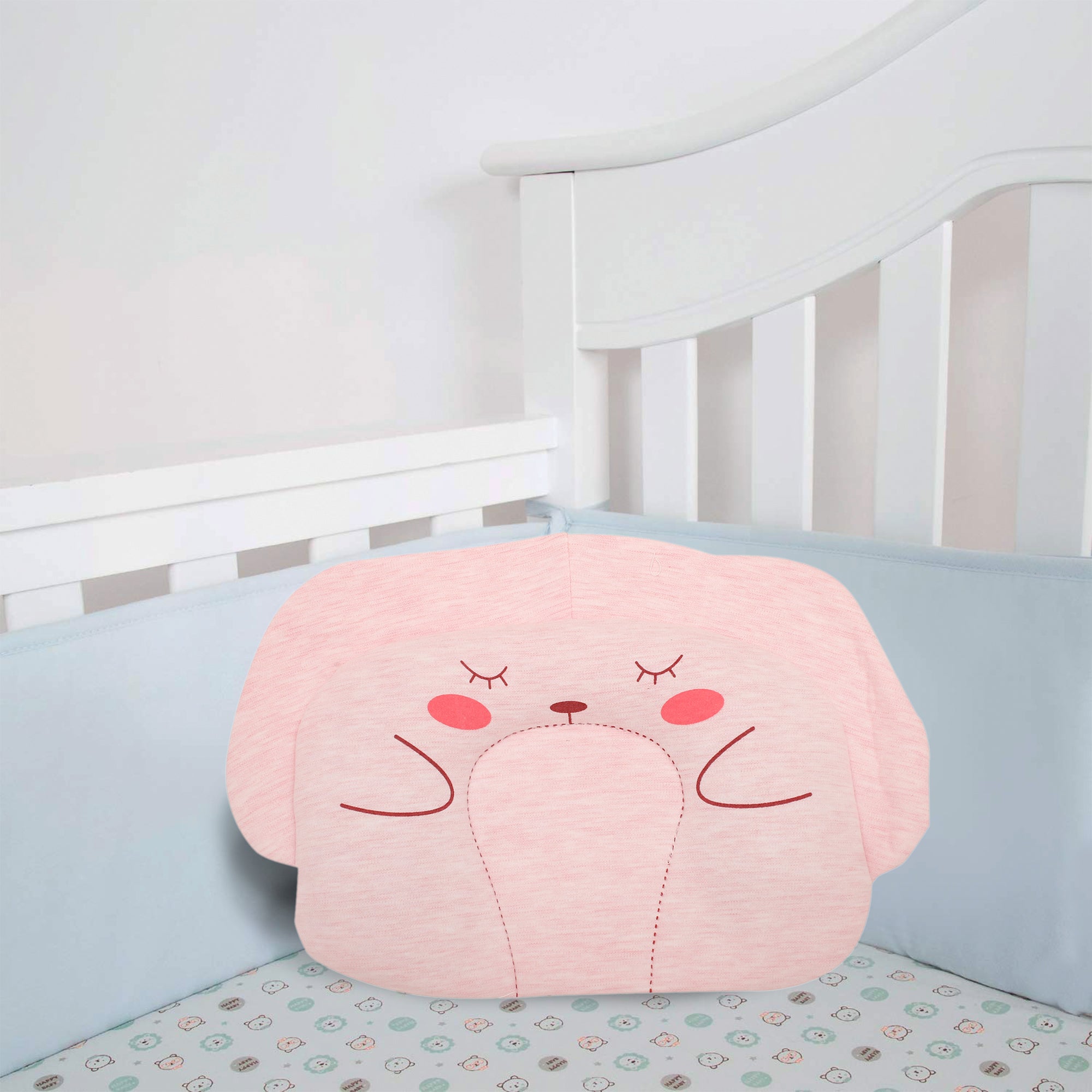 Sleepy Bear Pink Pillow - Baby Moo