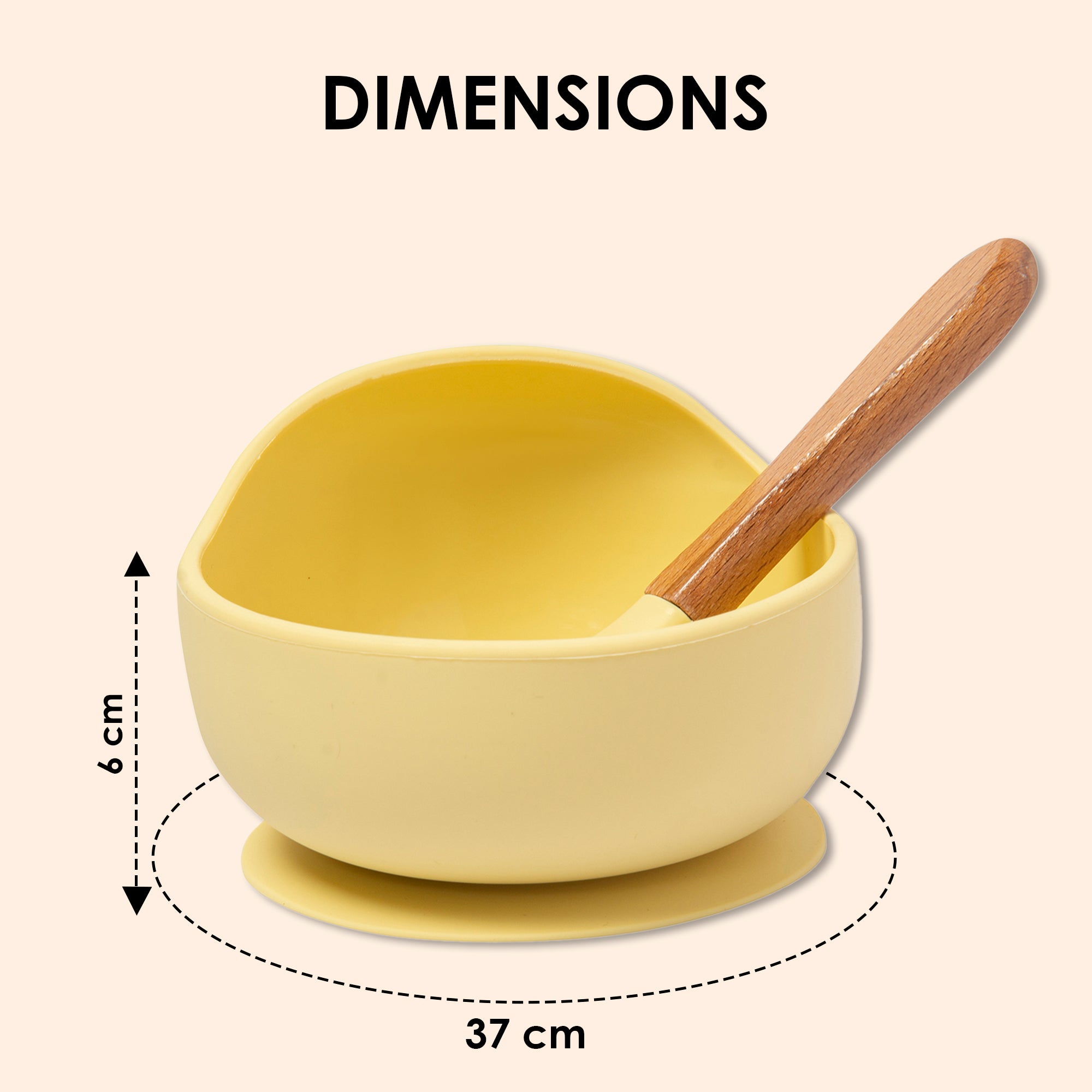 Yellow Silicon Bowl And Spoon Set