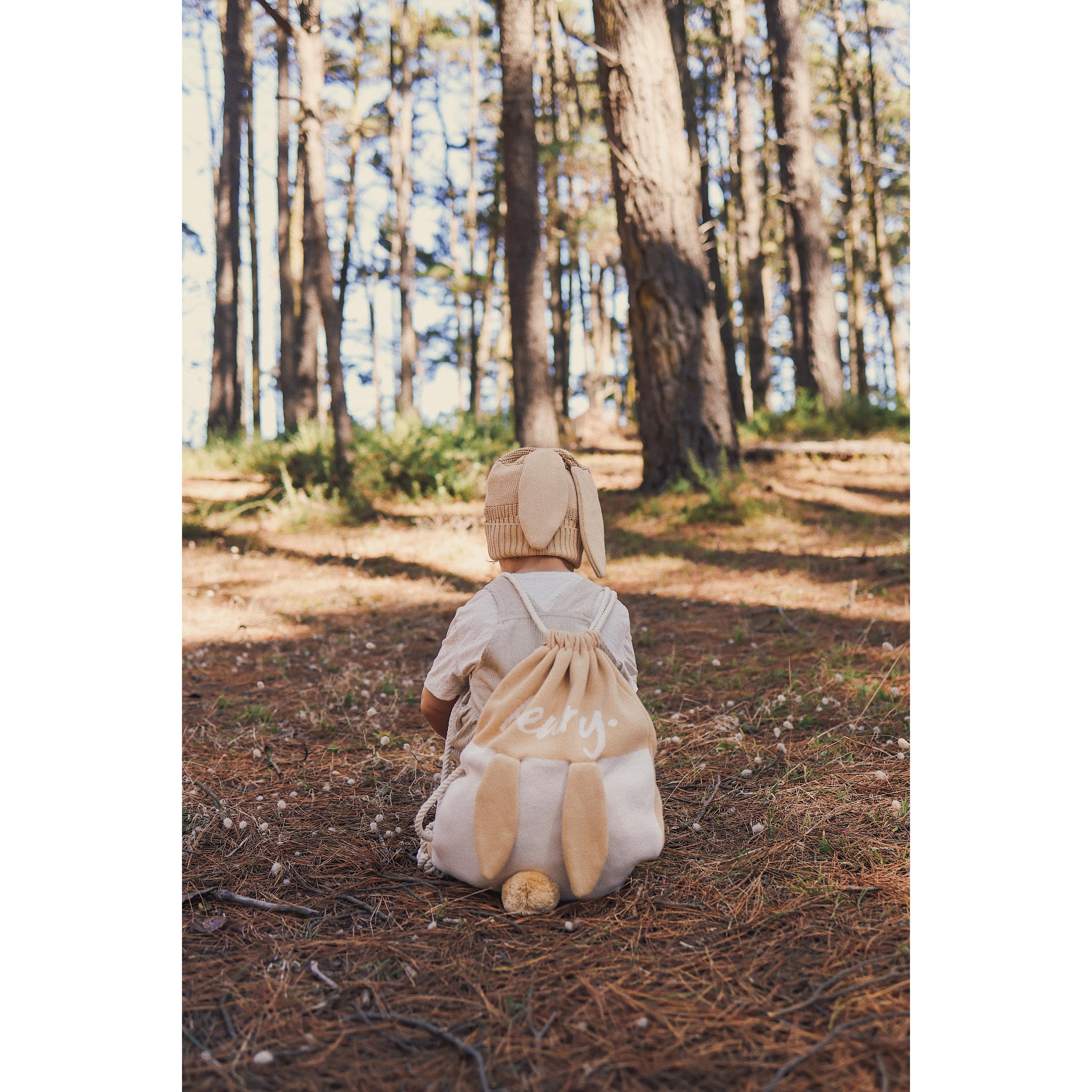 Bunny Beanie - Base: Butter; Letter: Ivory