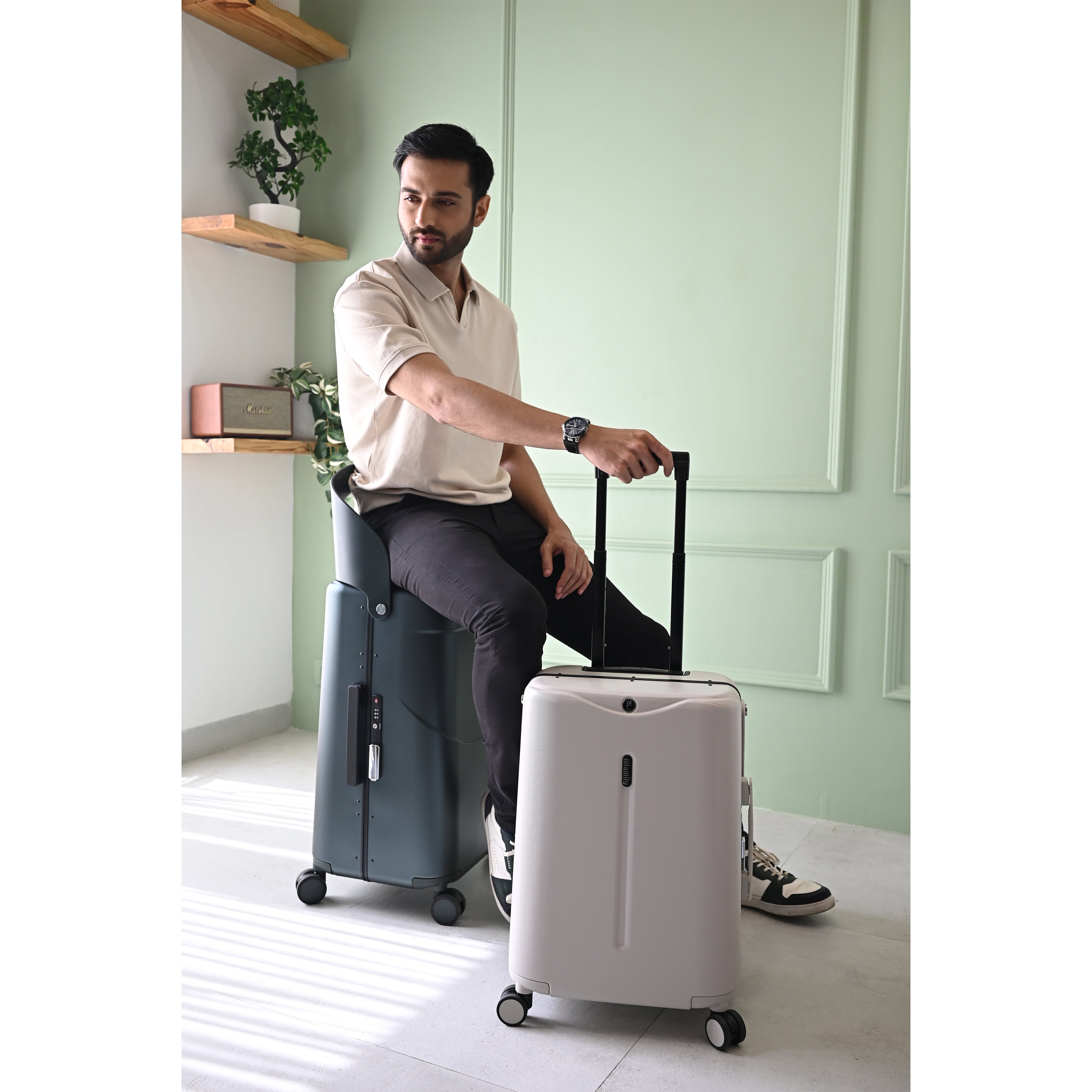 Miamily Ride On Trolley Check-In Luggage 24 inches