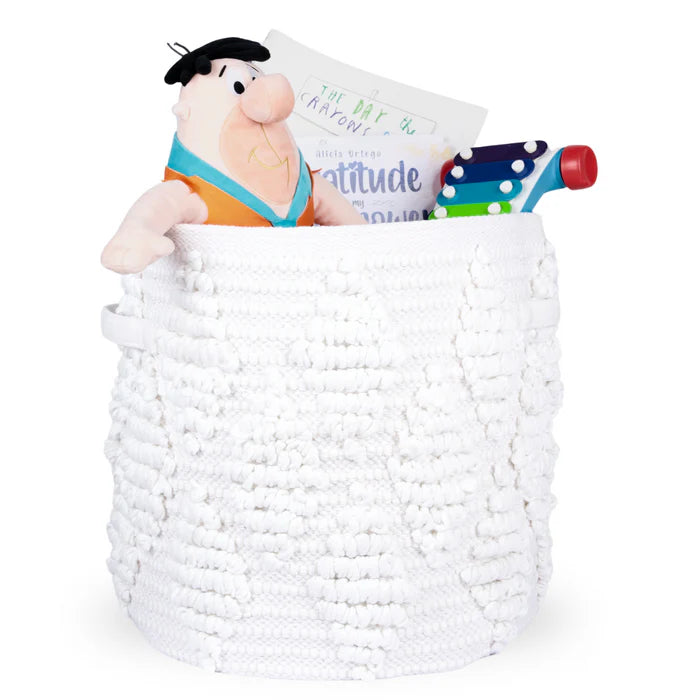 Woven Treasure Round Beige Toy Storage Basket (Small - Large)