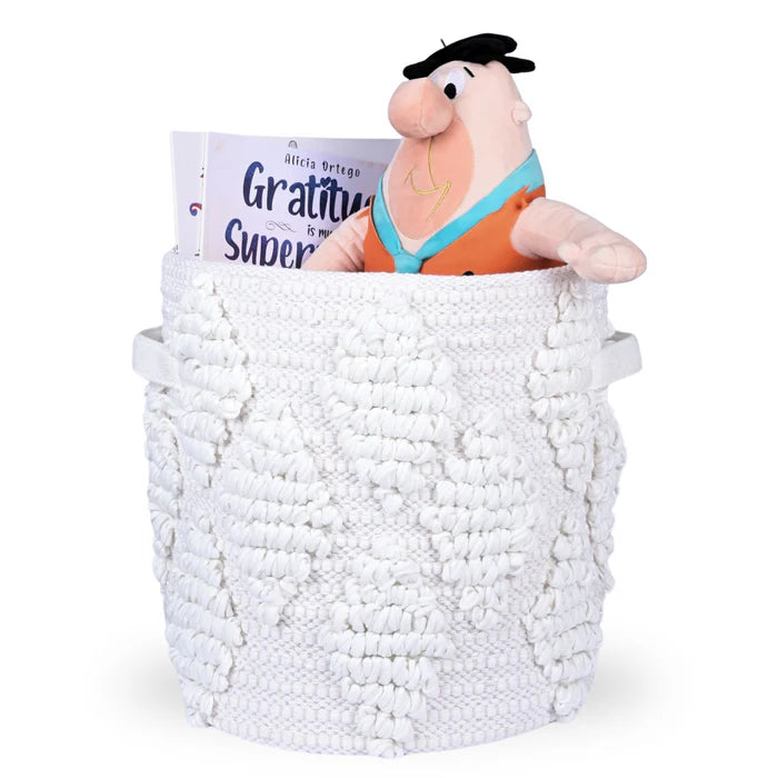 Woven Treasure Round Beige Toy Storage Basket (Small - Large)