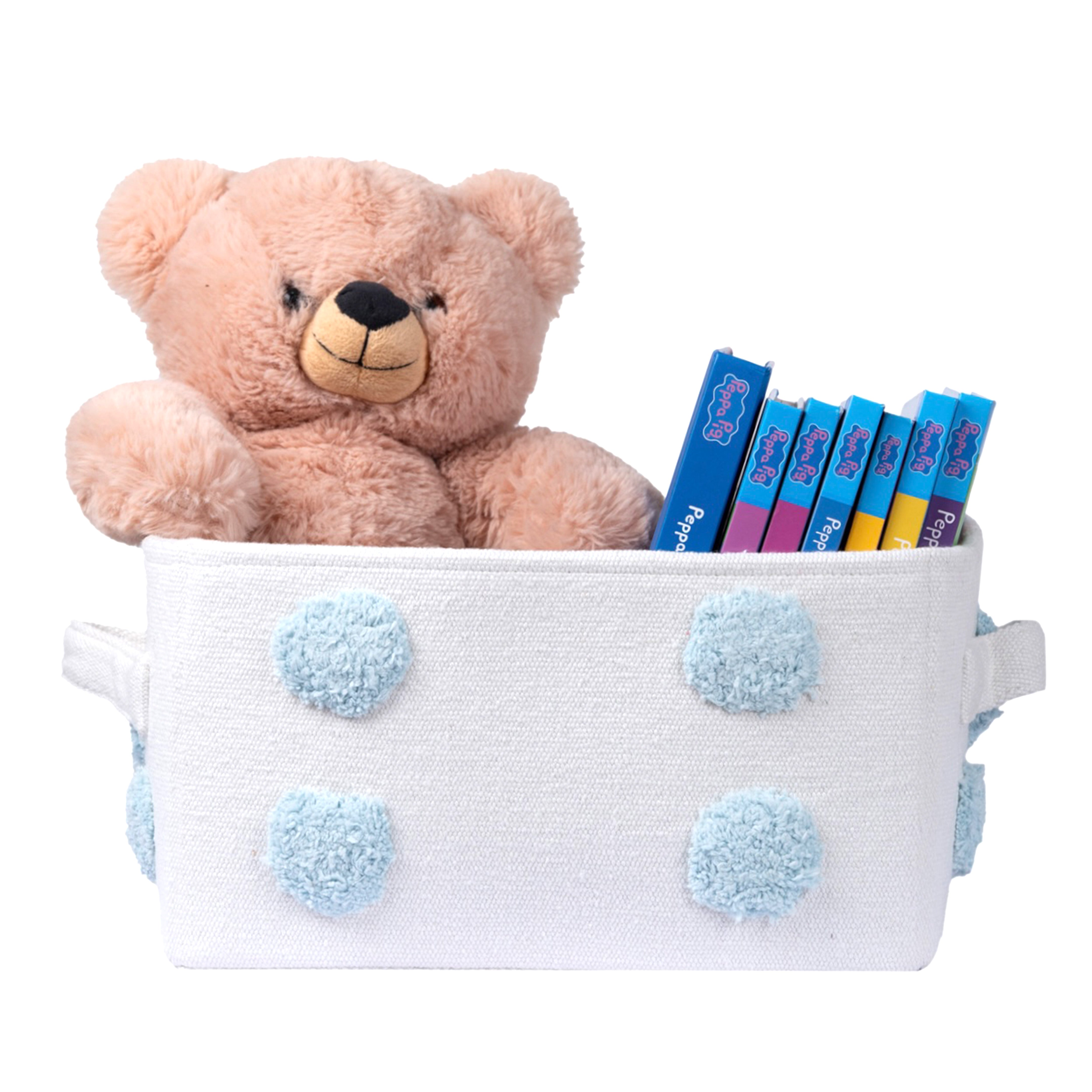 PomPom Small Rectangular Toy Storage Basket