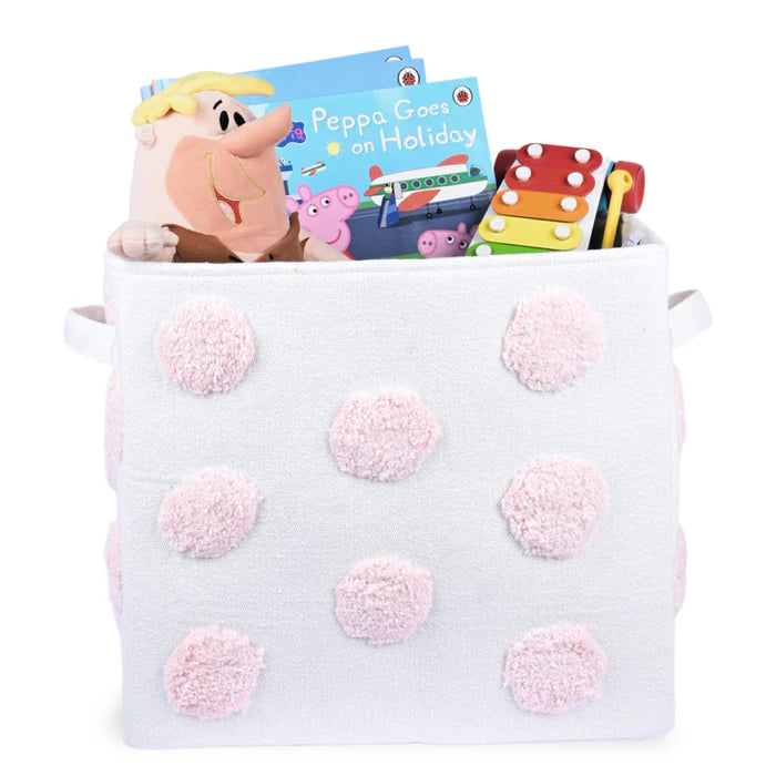 Pom Pom Rectangular Toy Storage Basket