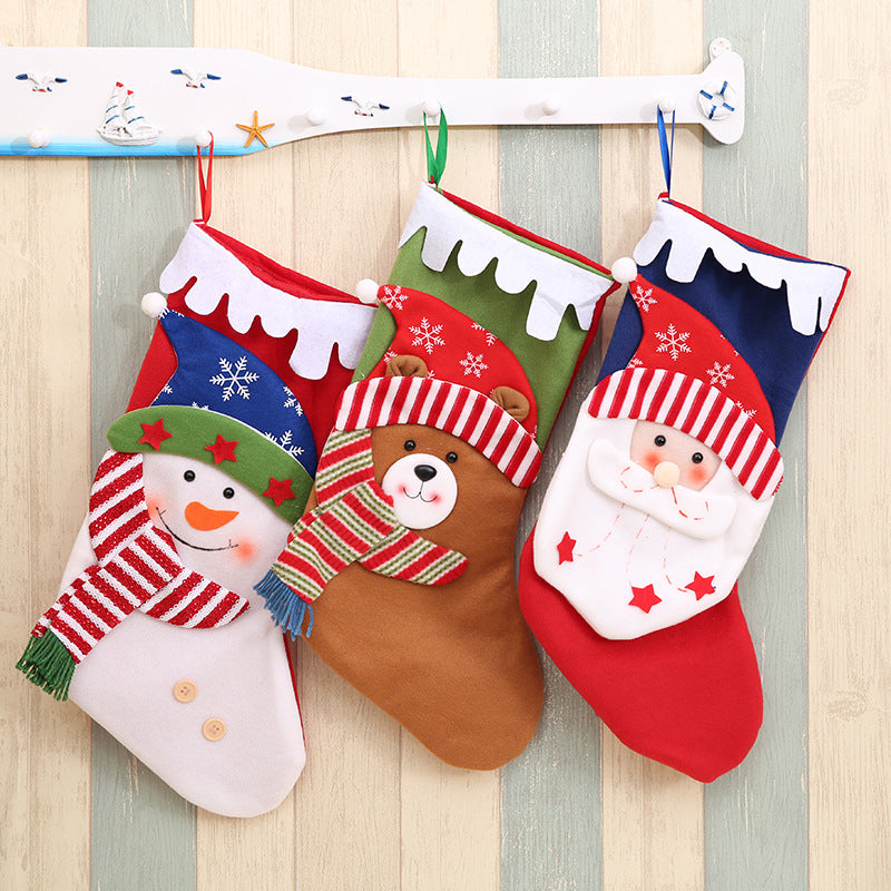 Babble Wrap Snowy Scallop And Muffler Stockings- Merry Moose