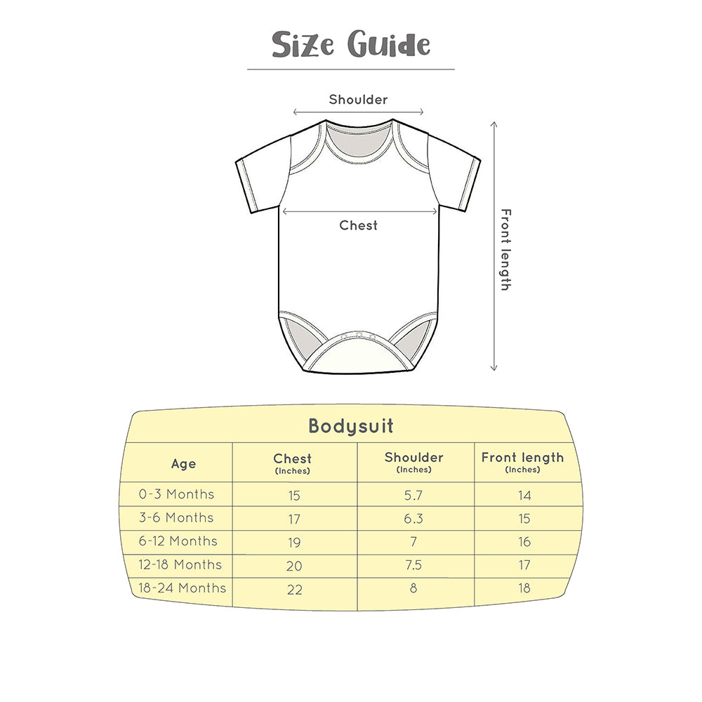 100% Organic Cotton Newborn Baby Bodysuit,Rompers, Onesie - Pack of 1