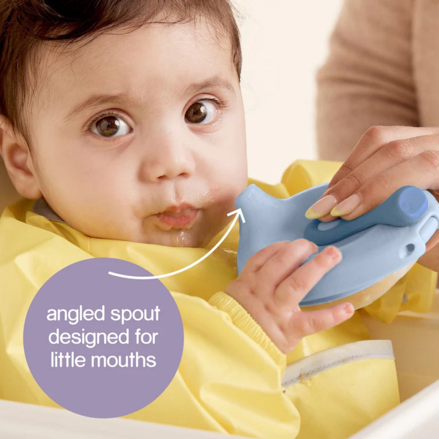 b.box Fill + Feed Silicone Feeding - Reusable & Mess-Free Baby Food Container 110ml  - Lullaby Blue