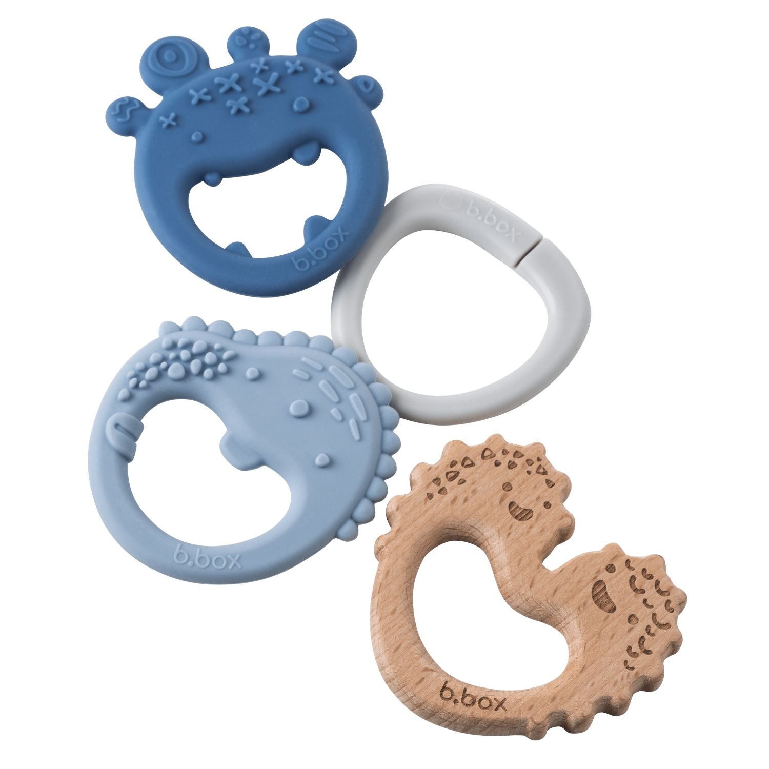 b.box Trio Teether Lullaby Blue