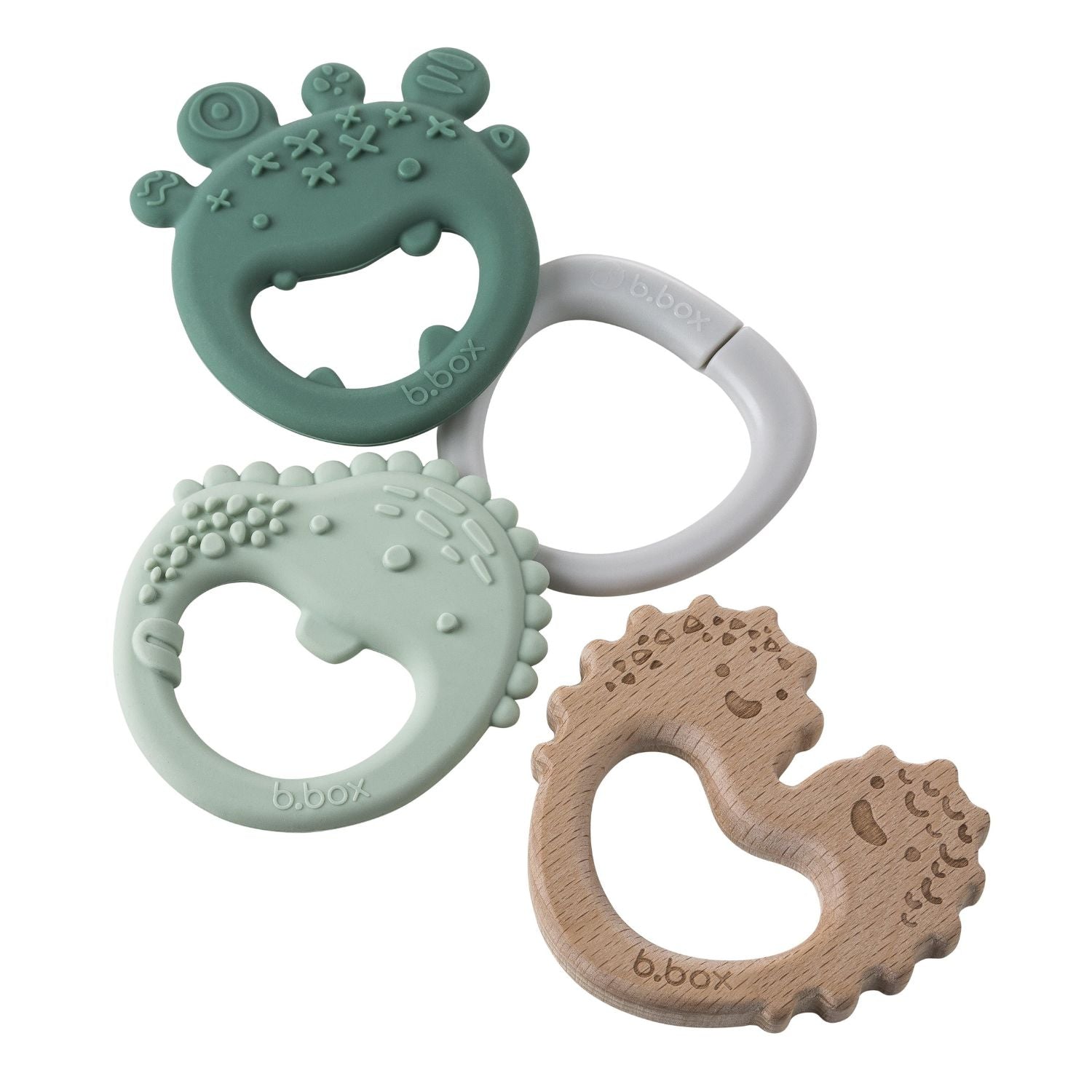 b.box Trio Teether Sage Green