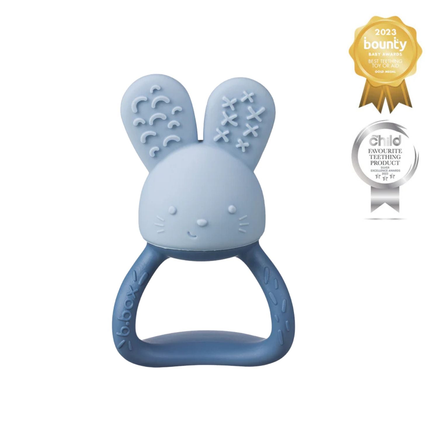 b.box Chill + Fill Bunny Teether Lullaby Blue