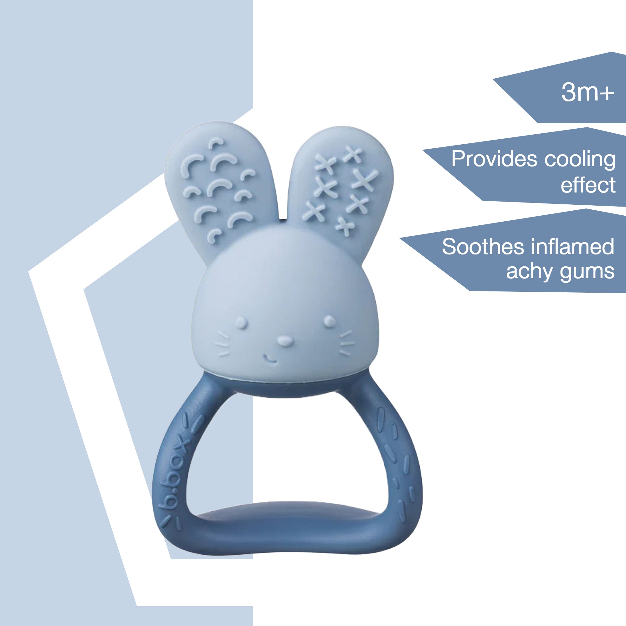 b.box Chill + Fill Bunny Teether Lullaby Blue