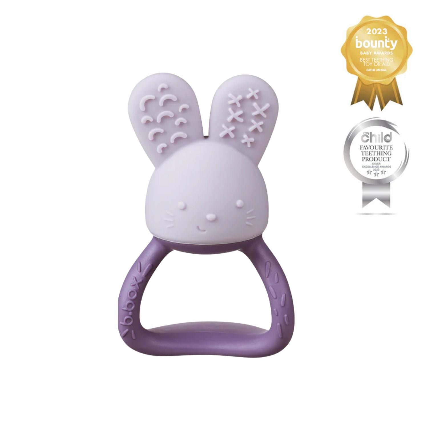 b.box Chill + Fill Bunny Teether Peony Purple