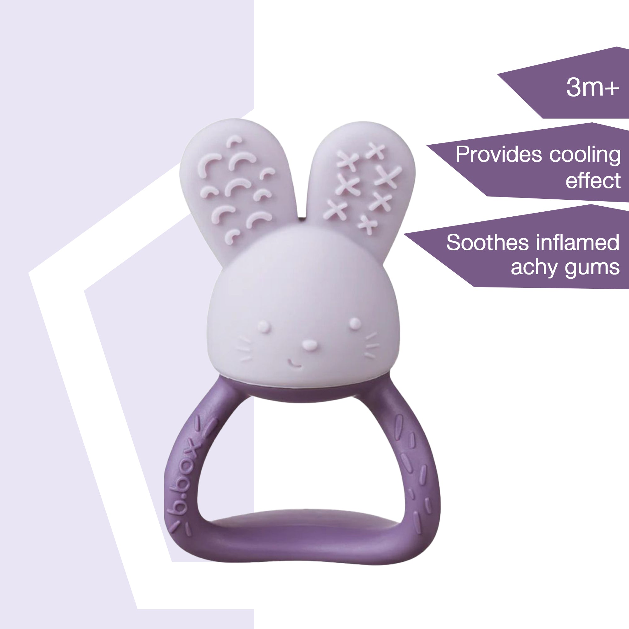 b.box Chill + Fill Bunny Teether Peony Purple