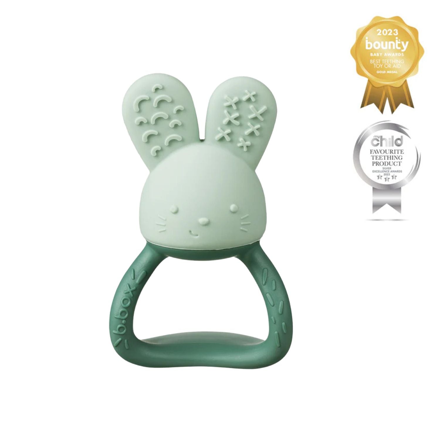 b.box Chill + Fill Bunny Teether Sage Green