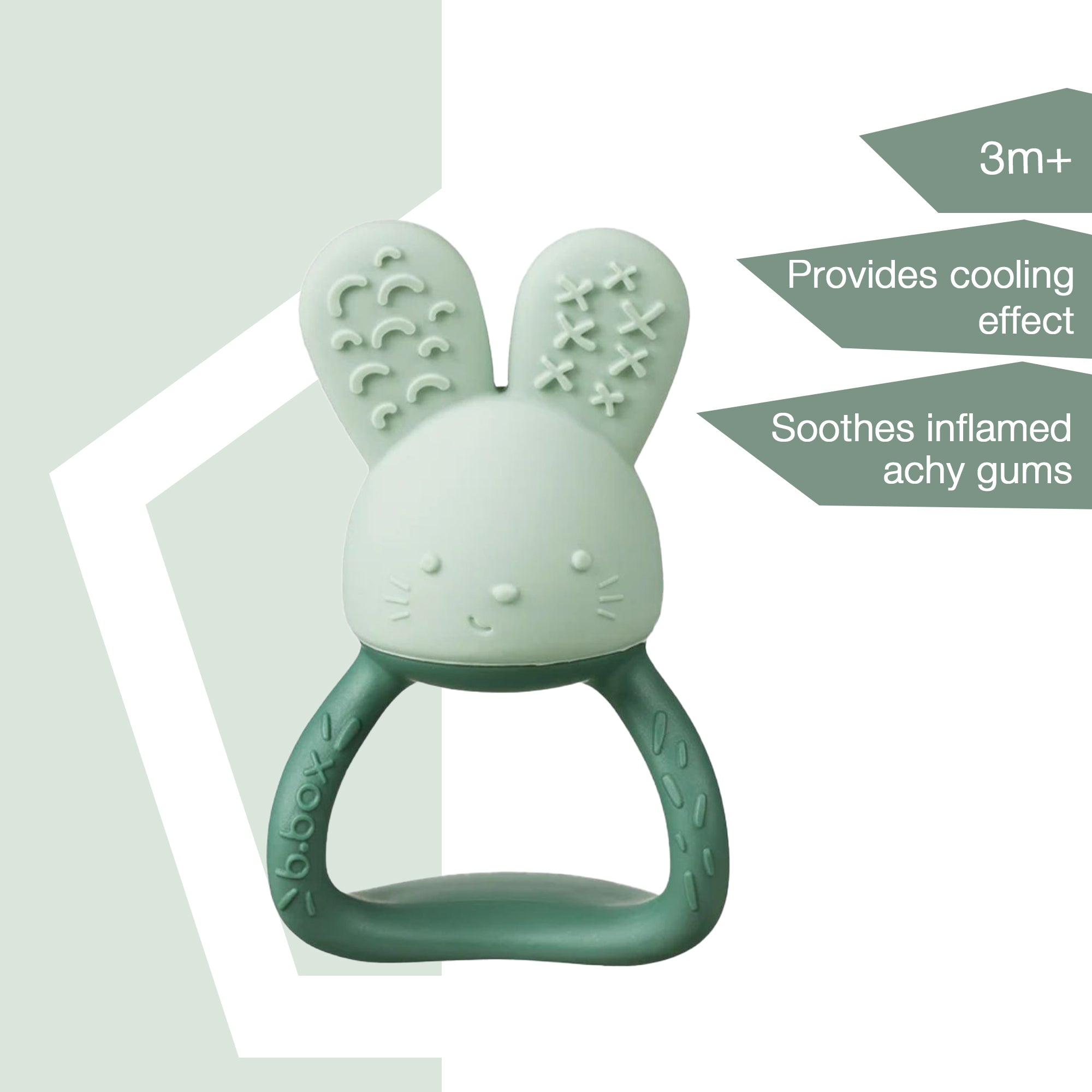 b.box Chill + Fill Bunny Teether Sage Green