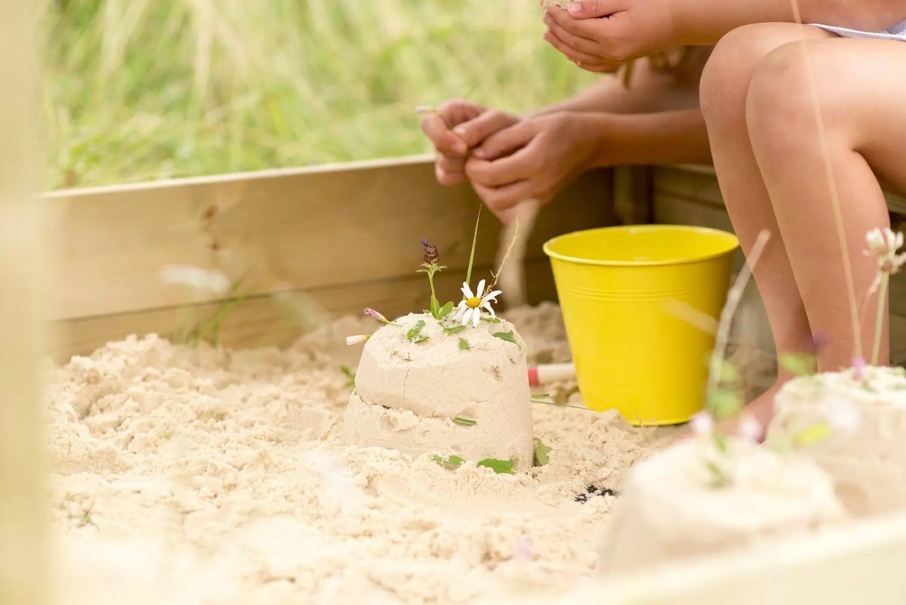 Plum Wooden Sandpit With Canopy - Natural