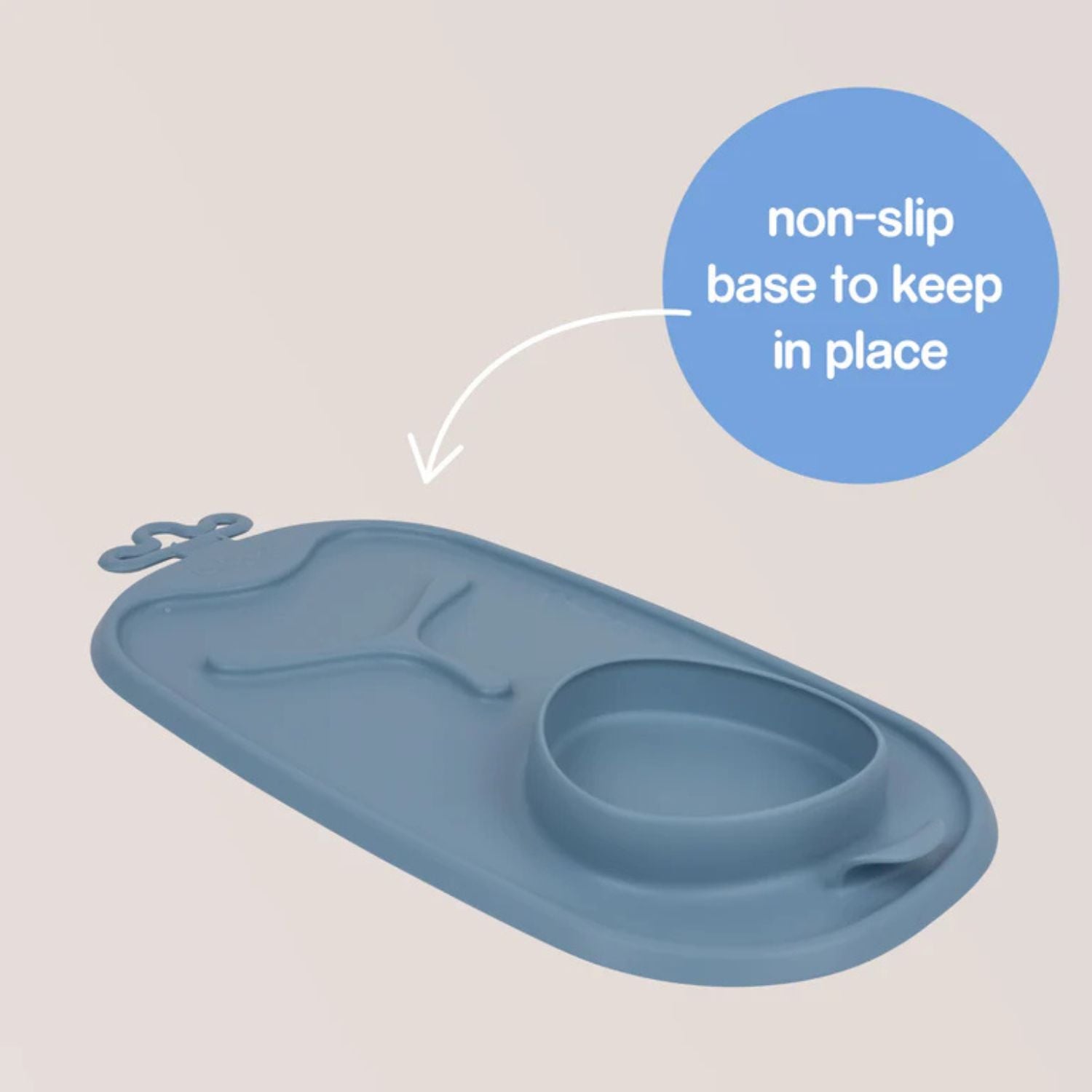 b.box Roll & Go Mealtime Silicone Mat with Spoon Ocean Blue