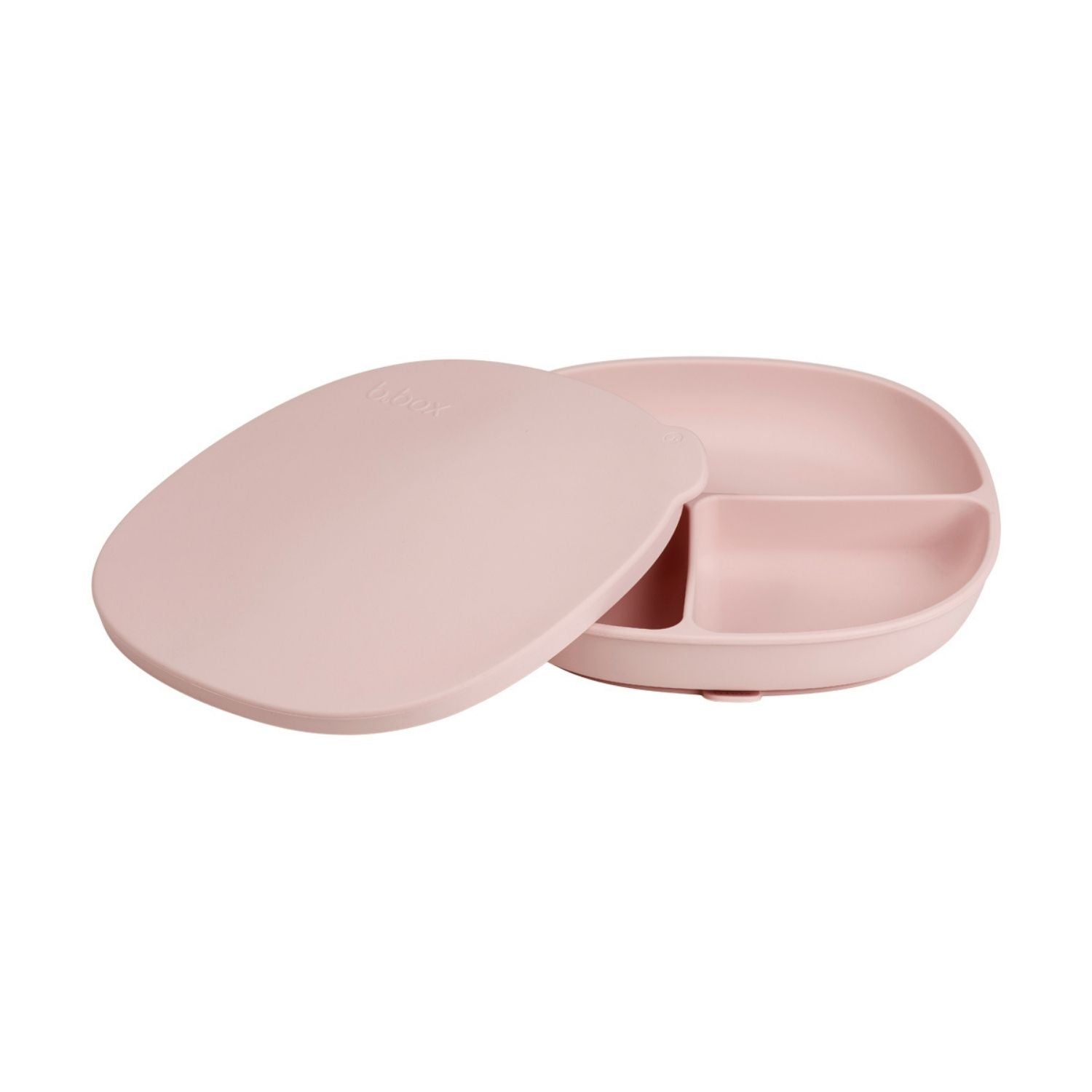 b.box Silicone Plate + Lid with Suction Base Blush Pink